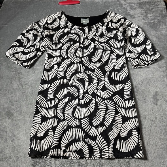 Anthropologie Dresses & Skirts - Anthropologie‎ Maeve Windfall Tunic Shift Dress Textured Black White Size Small